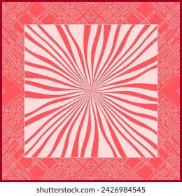 Vector geometric abstract pattern for frame, two color
