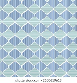 Vector geométrico Abstractas azul sin costuras con textura de patrón geométrico turquesa que se repite sobre fondo blanco.