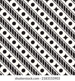 Vector Geometric Abstract Seamless Monochrome Pattern Texture Background