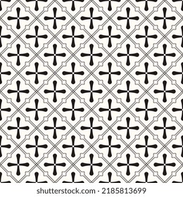 Vector Geometric Abstract Seamless Monochrome Pattern Texture Repeating Background
