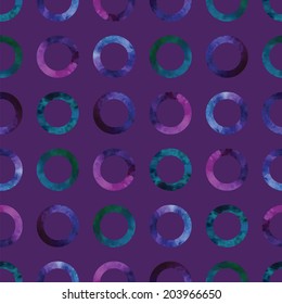 Vector geometric abstract watercolor pattern with vibrant colorful gradient circles