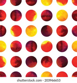 Vector geometric abstract watercolor pattern with gradient circles isolated on white