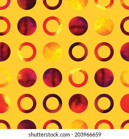 Vector geometric abstract watercolor pattern with vibrant colorful gradient circles