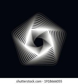 Vector geometric abstraction. Infinite tunnel pentagon. Design element for background, poster, print and web.