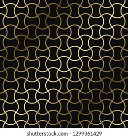 Vector geometric art deco pattern - seamless luxury gold gradient design. Rich endless ornamental background.