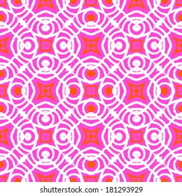 Vector geometric art deco pattern with lacing shapes in pink. 