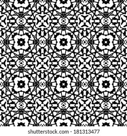 Vector geometric art deco pattern in black and white color. 