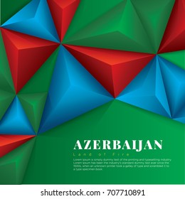 Vector geometric background in Azerbaijan flag colors.  