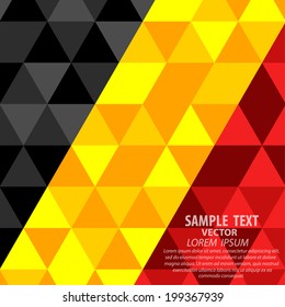 Vector geometric background in belgium flag concept