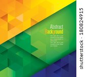 Vector geometric background in Brazil flag concept. Can be used in cover design, book design, website background, CD cover, advertising. 