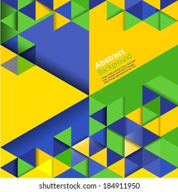Fondo geométrico vectorial en el concepto de bandera de Brasil