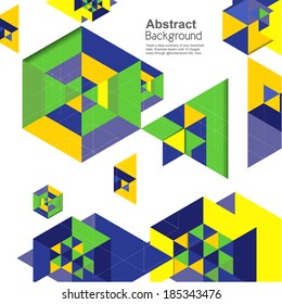 Vector geometric background in Brazil flag concept