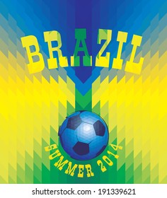 Vector geometric background in Brazil flag concept