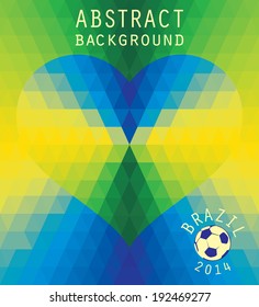 Vector geometric background in Brazil flag concept 