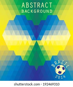 Vector geometric background in Brazil flag concept 