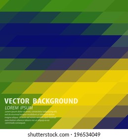 Vector geometric background in Brazil flag concept.