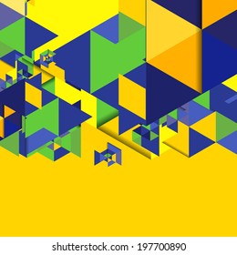Fondo geométrico vectorial en el concepto de bandera de Brasil