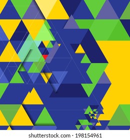 Vector geometric background in Brazil flag concept