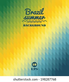 Vector geometric background in Brazil flag concept 