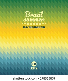 Vector geometric background in Brazil flag concept