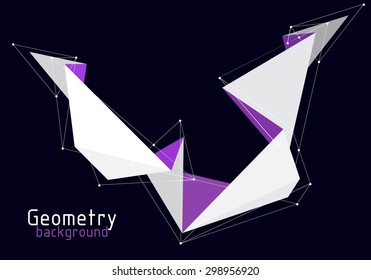 vector geometric background with colored polygons ribbon and lines