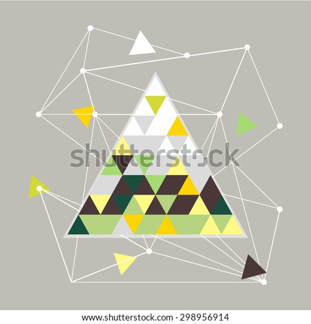 vector geometric background with colored polygons and lines