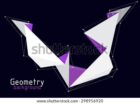 vector geometric background with colored polygons ribbon and lines