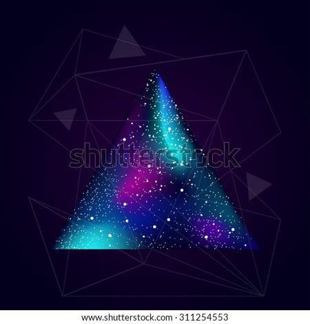 vector geometric background with colored polygons and lines