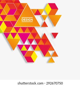 Vector geometric background. Colorful triangles theme