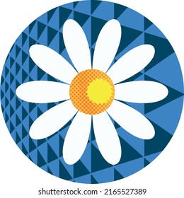 VECTOR geometric background and daisy