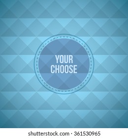 Vector geometric background. Vector design elements. Art advertising template. Blue background. Business sale label.