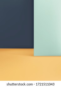 Vector Geometric Background, Duo Layers in Yellow Light Green & Dark Blue