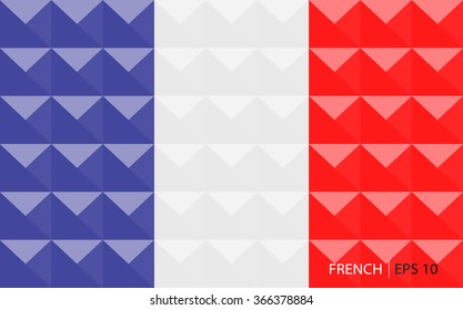 Vector geometric background in French flag