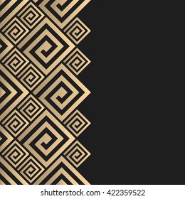 Vector geometric background greek style. Meander vector border for design.