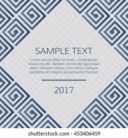 Vector geometric background greek style. Meander borders for design. Greece frame.