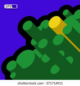 Vector geometric background with green cylinders
