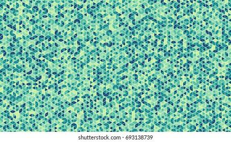 Vector geometric background in green tints. Grid of triangles. Monochrome background. 