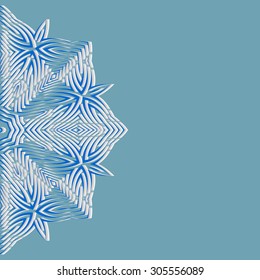Vector  geometric background illustration. Abstract pattern. Christmas postcard with snowflakes. 