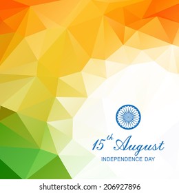 Vector geometric background in Indian flag style. Vector illustration concept Indian Independence Day celebrations.