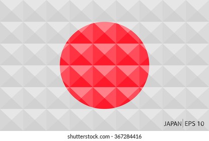 Vector geometric background in Japan flag