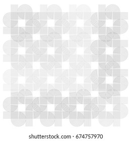 Vector geometric background with joined lines and circles