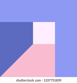 Vector Geometric Background in Material Design style. Universal Simple Minimalistic Colorful Pattern based on Grid and keyline shapes. Artwork for Business Web Presentation Cover Fabric. Indigo Pink
