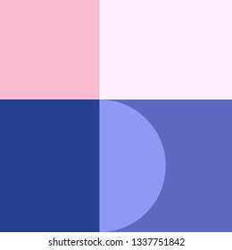 Vector Geometric Background in Material Design style. Universal Simple Minimalistic Colorful Pattern based on Grid and keyline shapes. Artwork for Business Web Presentation Cover Fabric. Indigo Pink