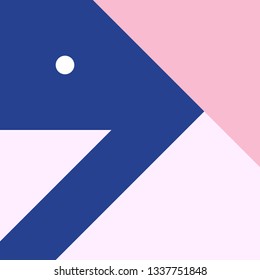 Vector Geometric Background in Material Design style. Universal Simple Minimalistic Colorful Pattern based on Grid and keyline shapes. Artwork for Business Web Presentation Cover Fabric. Indigo Pink