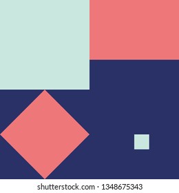 Vector Geometric Background in Material Design style. Universal Simple Minimalistic Colorful Pattern based on Grid and keyline shapes. Artwork for Business Web Presentation Cover Fabric. Indigo Pink