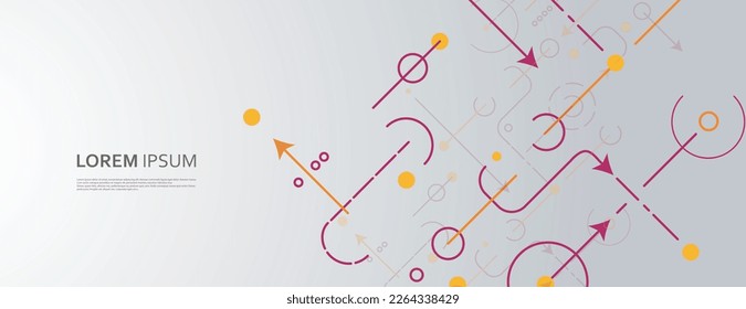 Vector geometric background. Minimal cover template design for web. Modern abstract cover banner. Creative illustration with geometric shapes and lines and arrows