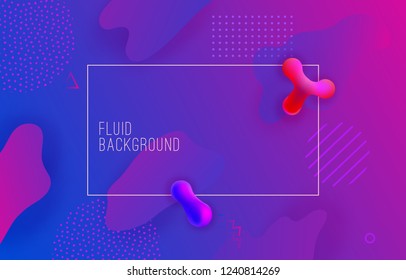Vector geometric background with modern fluid shapes. Dynamical abstract gradient flowing forms.