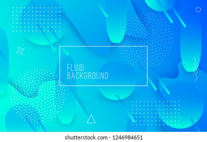 Vector geometric background with modern fluid shapes. Dynamical abstract gradient flowing forms.