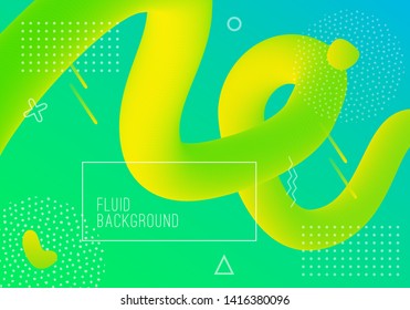 Vector geometric background with modern fluid shapes. Dynamical abstract gradient flowing forms.