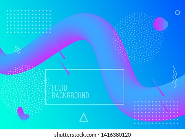 Vector geometric background with modern fluid shapes. Dynamical abstract gradient flowing forms.